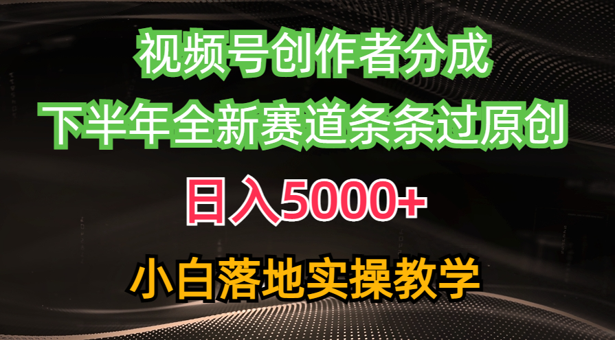 （10294期）视频号创作者分成最新玩法，日入5000+  下半年全新赛道条条过原创，小…_80楼网创