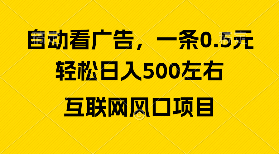 （10306期）广告收益风口，轻松日入500+，新手小白秒上手，互联网风口项目_80楼网创