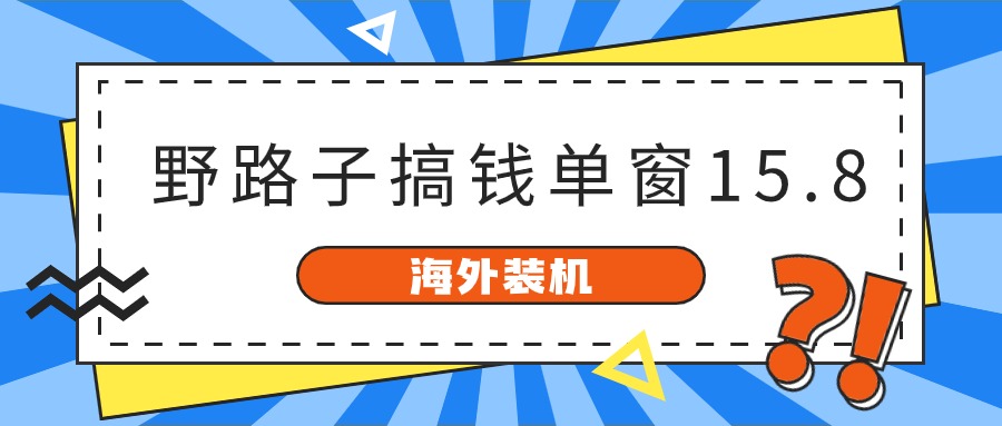 （10385期）海外装机，野路子搞钱，单窗口15.8，已变现10000+_80楼网创