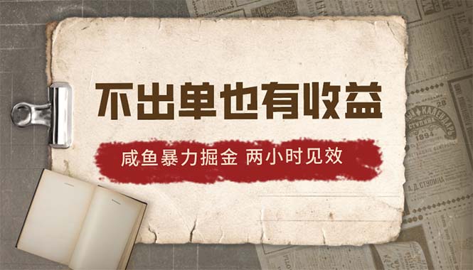 （10562期）2024咸鱼暴力掘金，不出单也有收益，两小时见效，当天突破500+_80楼网创