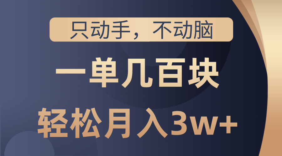 （10561期）只动手不动脑，一单几百块，轻松月入3w+，看完就能直接操作，详细教程_80楼网创