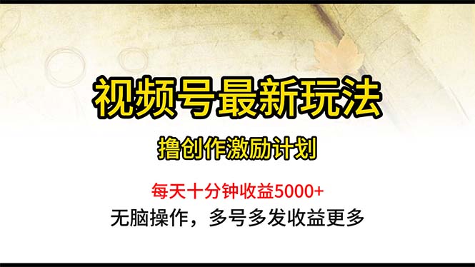 （10591期）视频号最新玩法，每日一小时月入5000+_80楼网创