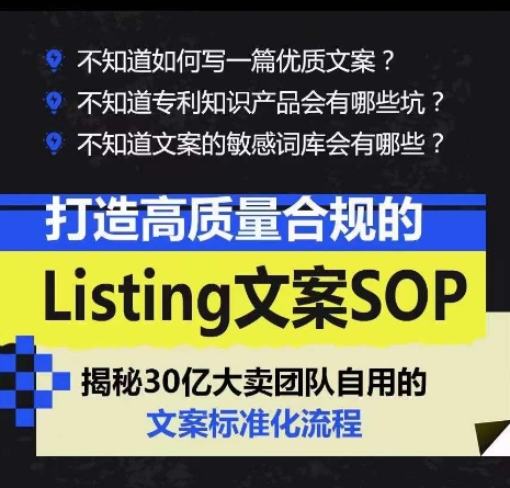 （10585期）打造高质量合规Listing文案SOP，亿级大卖家自用的文案标准化流程_80楼网创