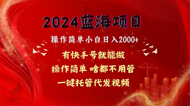 （10693期）2024蓝海项目，网盘拉新，操作简单小白日入2000+，一键托管代发视频，…_80楼网创