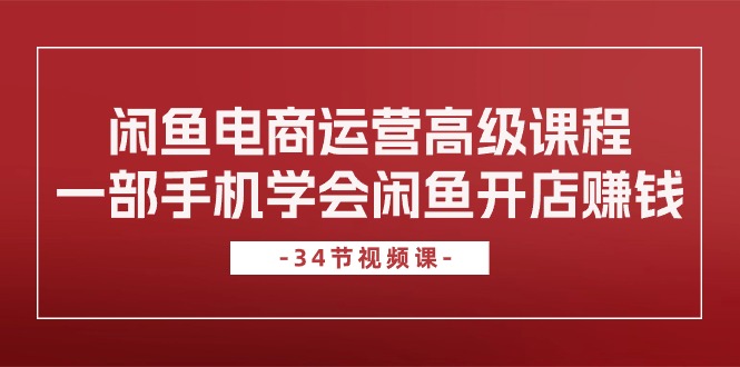 （10686期）闲鱼电商运营高级课程，一部手机学会闲鱼开店赚钱（34节课）_80楼网创