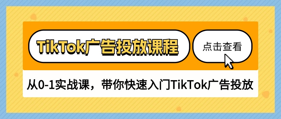 （10731期）TikTok广告投放课程，从0-1实战课，带你快速入门TikTok广告投放（30节课）_80楼网创