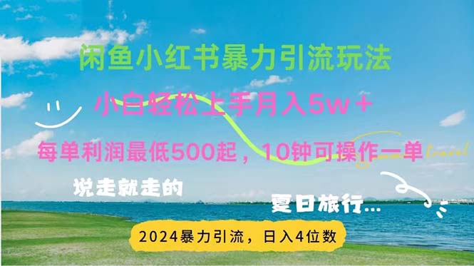 （11650期）2024暑假赚钱项目小红书咸鱼暴力引流，简单无脑操作，每单利润500+，…