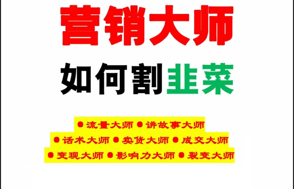 《营销大师如何割韭菜》禁止外传的大师绝学电子书_80楼网创