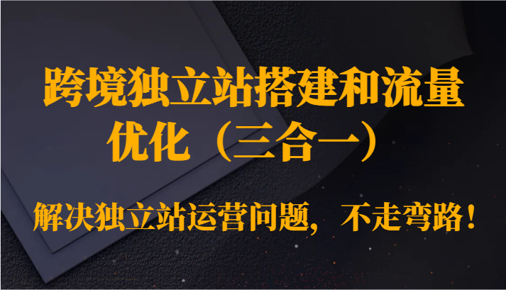 跨境独立站搭建和流量优化（三合一）解决独立站运营问题，不走弯路！_80楼网创