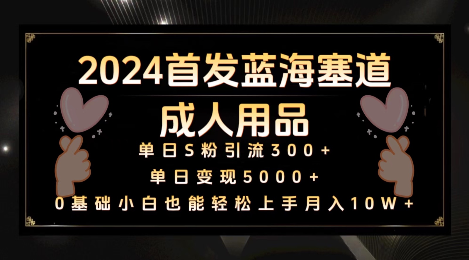 2024首发蓝海塞道成人用品，月入10W+保姆教程_80楼网创