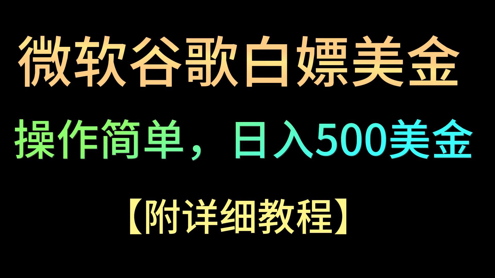 微软谷歌项目3.0，轻松日赚500+美金，操作简单，小白也可轻松入手！_80楼网创