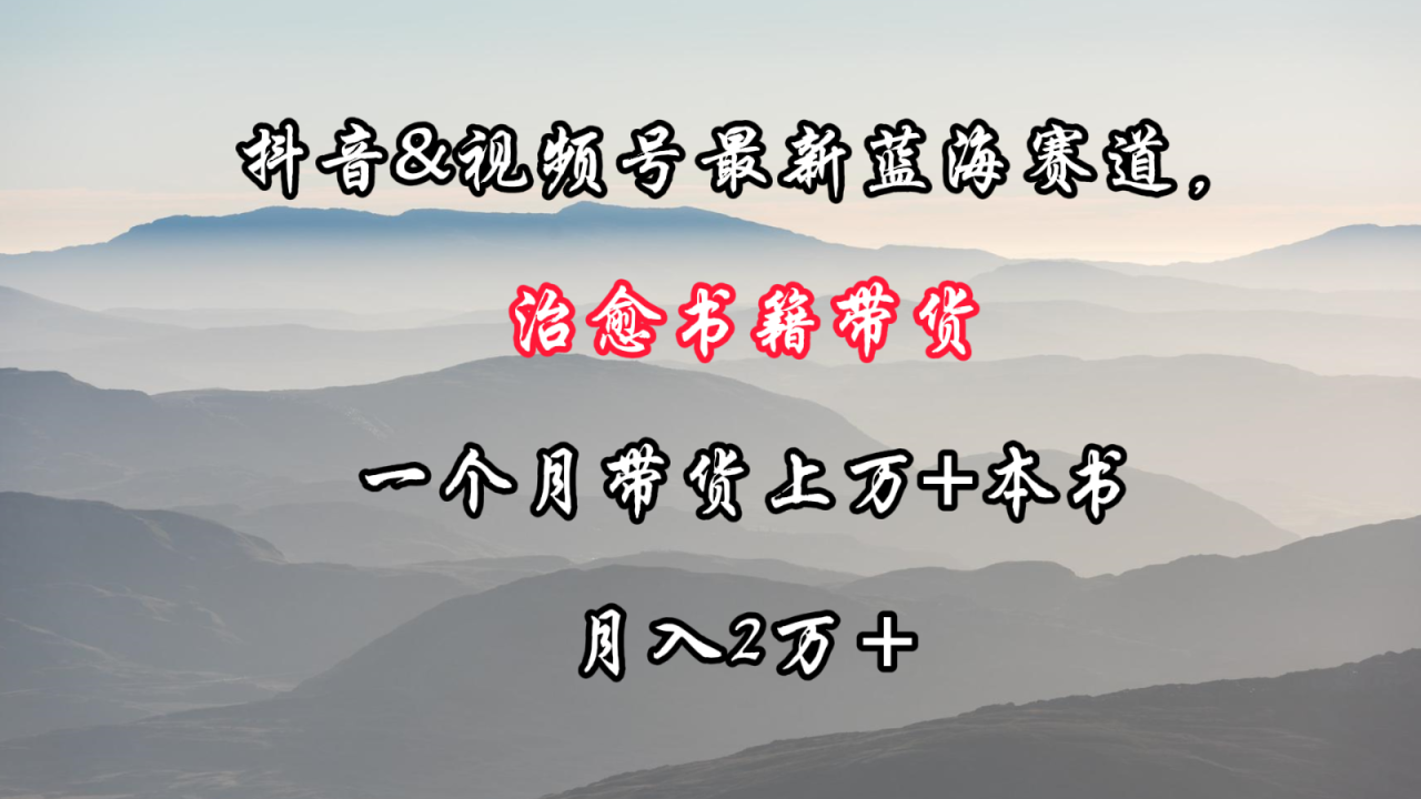 抖音&视频号最新蓝海赛道，治愈书籍带货，一个月带货上万+本书，月入2万＋_80楼网创