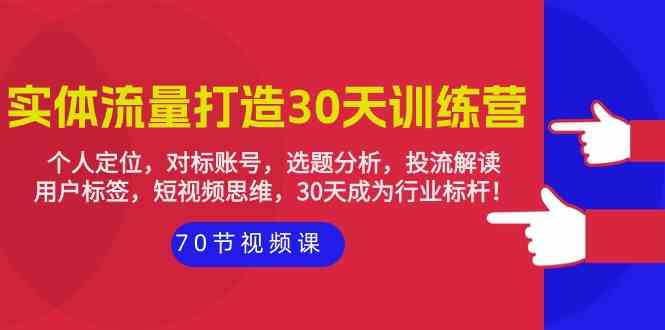 实体流量打造30天训练营：个人定位，对标账号，选题分析，投流解读（70节）_80楼网创