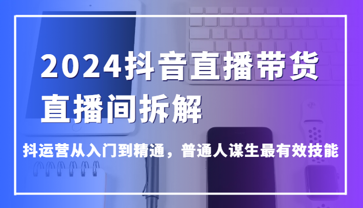 2024抖音直播带货直播间拆解，抖运营从入门到精通，普通人谋生最有效技能_80楼网创