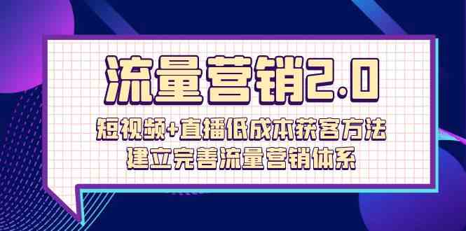 流量营销2.0：短视频+直播低成本获客方法，建立完善流量营销体系（72节）_80楼网创