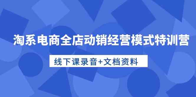 淘系电商全店动销经营模式特训营，线下课录音+文档资料_80楼网创