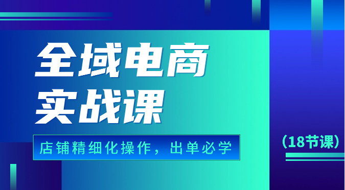 全域电商实战课，个人店铺精细化操作流程，出单必学内容（18节课）_80楼网创