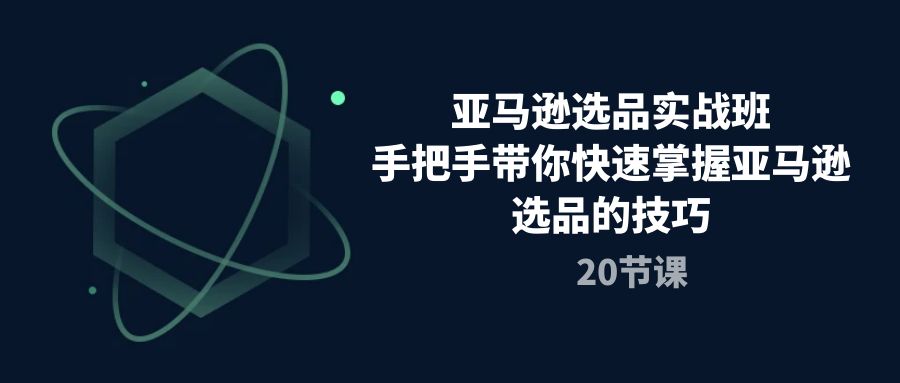 亚马逊选品实战班，手把手带你快速掌握亚马逊选品的技巧（20节课）_80楼网创