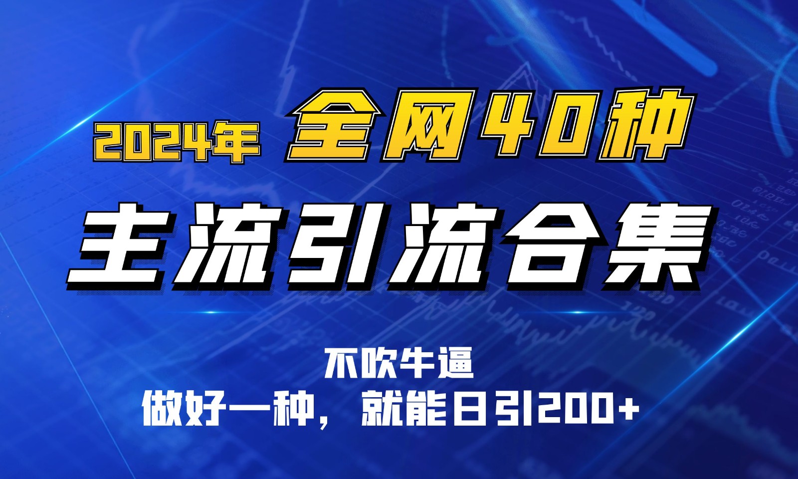 2024年全网40种暴力引流合计，做好一样就能日引100+_80楼网创