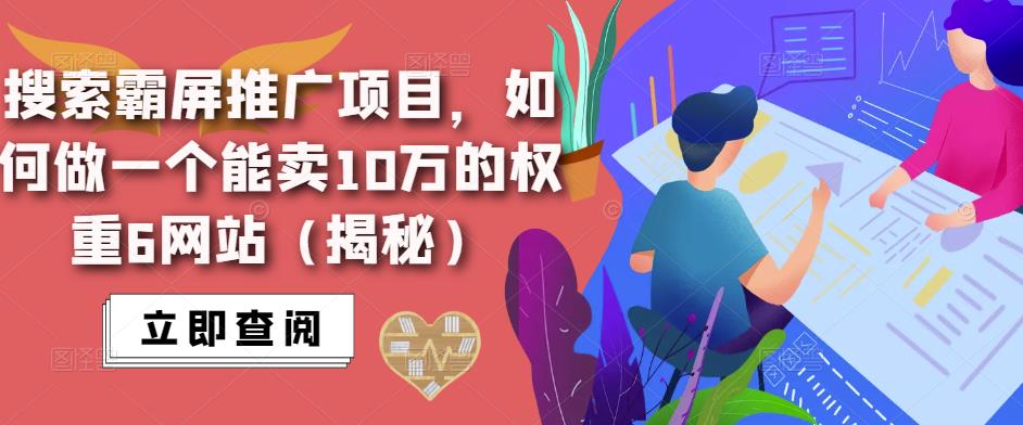 搜索霸屏推广项目，如何做一个能卖10万的权重6网站（揭秘）