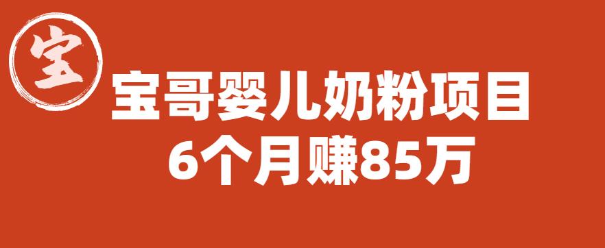 宝哥婴儿奶粉项目，6个月赚85w【图文非视频】