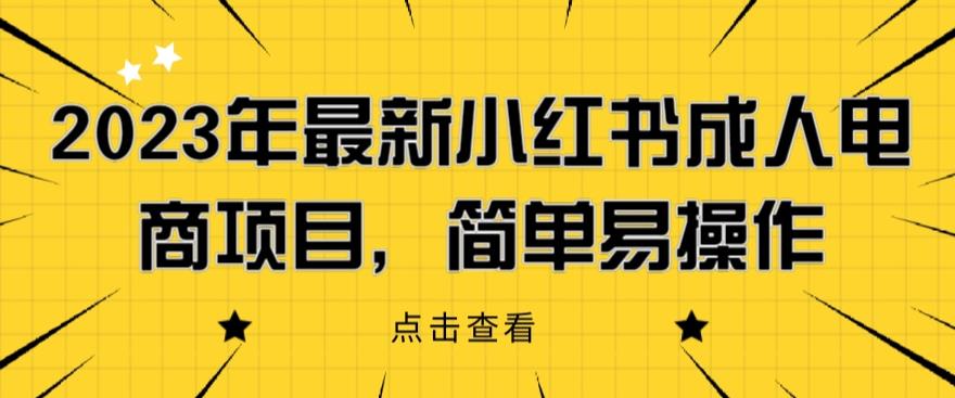 2023年最新小红书成人电商项目，简单易操作【详细教程】