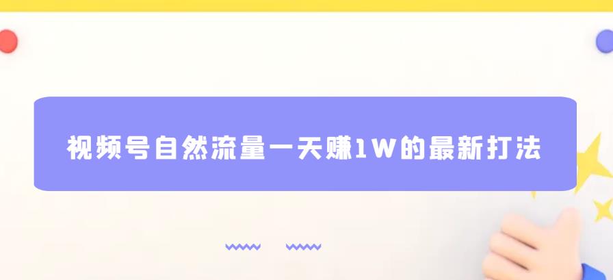 视频号自然流量一天赚1W的最新打法，基本0投资