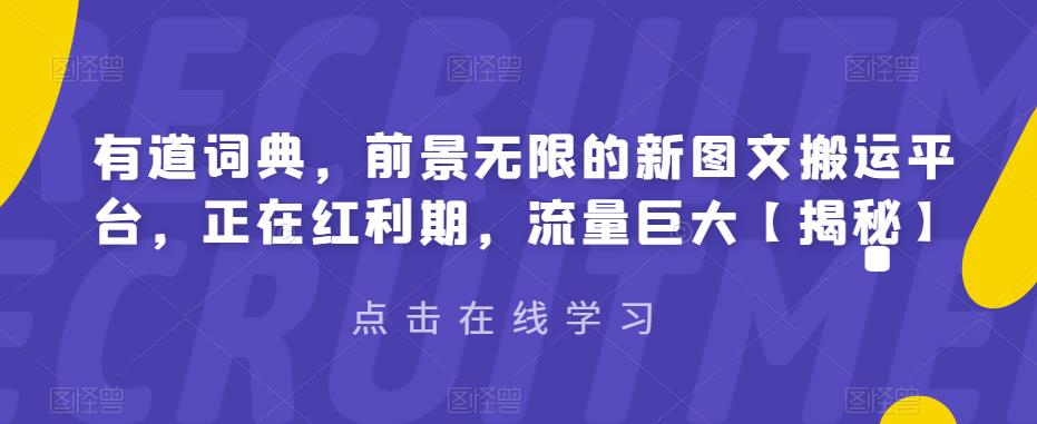 有道词典，前景无限的新图文搬运平台，正在红利期，流量巨大