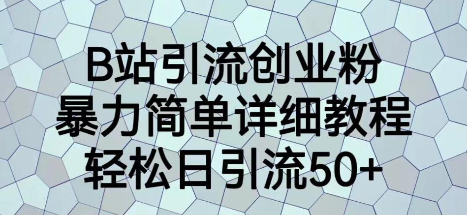 B站引流创业粉，暴力简单详细教程，轻松日引流50+