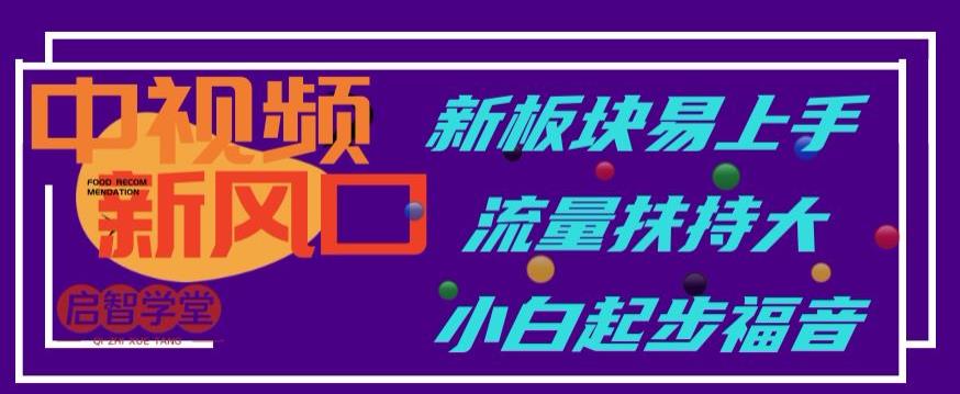 中视频新风口，新板块易上手，流量扶持大，小白起步福音