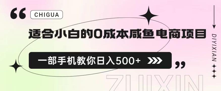 适合小白的0成本闲鱼电商项目，一部手机，教你如何日入500+的保姆级教程