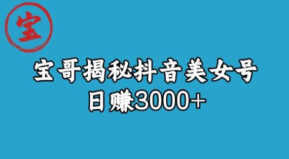 宝哥揭秘抖音美女号玩法，日赚3000+