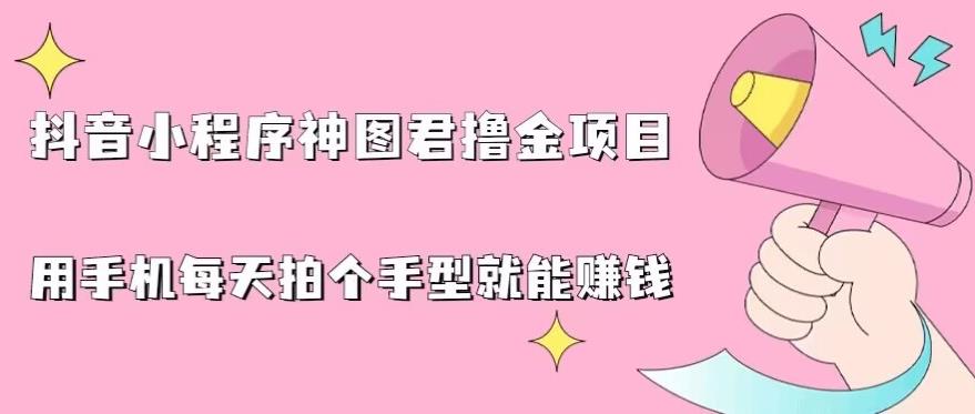 抖音小程序神图君撸金项目，用手机每天拍个手型挂载一下小程序就能赚钱