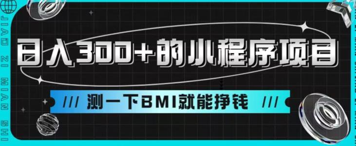 日入300+的小程序项目，测一下BMI就能挣钱