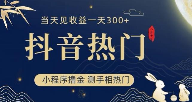 抖音最新小程序撸金，测手相上热门，当天见收益一小时变现300+