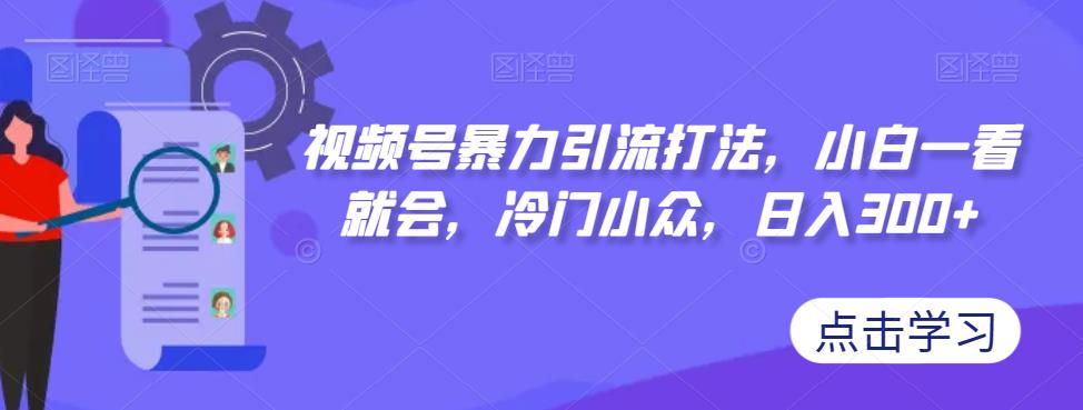 视频号暴力引流打法，小白一看就会，冷门小众，日入300+