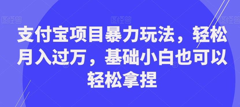 支付宝项目暴力玩法，轻松月入过万，基础小白也可以轻松拿捏