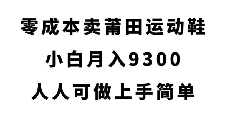 零成本卖莆田运动鞋，小白月入9300，人人可做上手简单