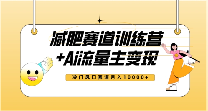 全新减肥赛道AI流量主+训练营变现玩法教程，蓝海冷门赛道小白轻松上手，月入10000+_80楼网创