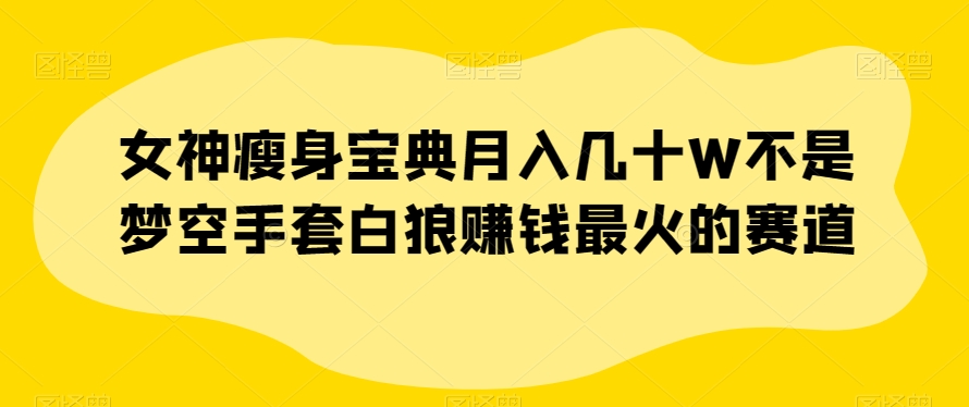 女神瘦身宝典月入几十W不是梦空手套白狼赚钱最火的赛道_80楼网创