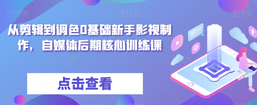 从剪辑到调色0基础新手影视制作，自媒体后期核心训练课_80楼网创