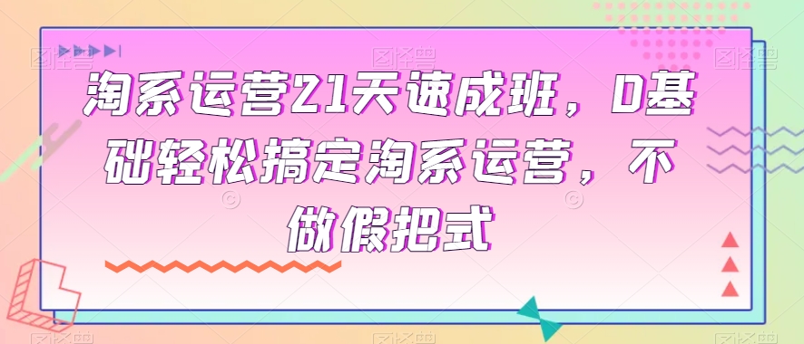 淘系运营21天速成班，0基础轻松搞定淘系运营，不做假把式_80楼网创