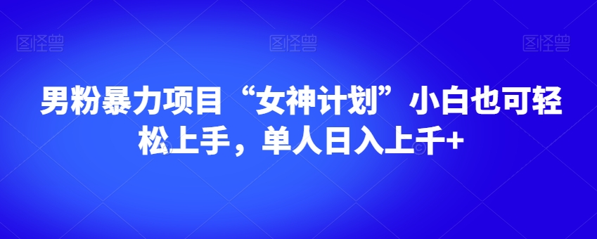 男粉暴力项目“女神计划”小白也可轻松上手，单人日入上千+_80楼网创