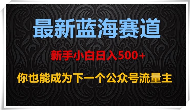 最新蓝海赛道，新手小白日入500+，你也能成为下一个公众号流量主_80楼网创