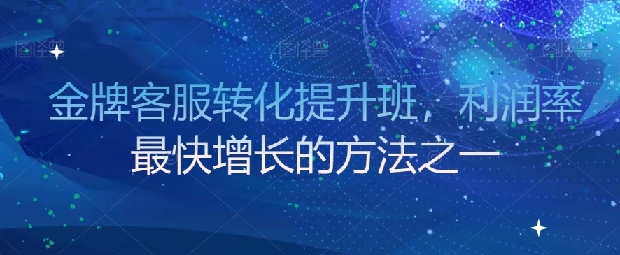 金牌客服转化提升班，利润率最快增长的方法之一_80楼网创