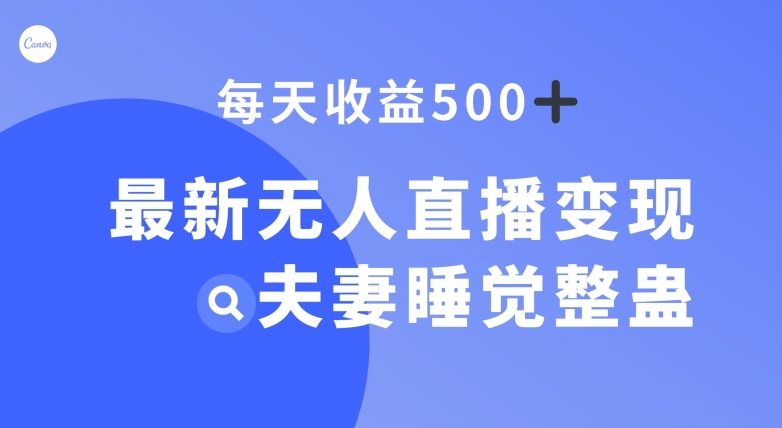 最新无人直播变现，夫妻睡觉整蛊，每天躺赚500+_80楼网创