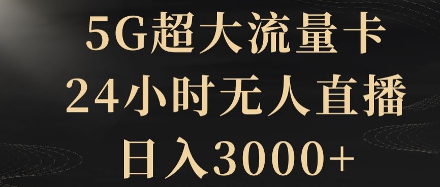 5G超大流量卡，24小时无人直播，日入3000+_80楼网创