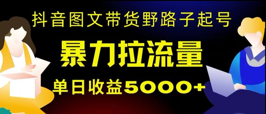 抖音图文带货暴力起号，单日收益5000+，野路子玩法，简单易上手，一部手机即可_80楼网创