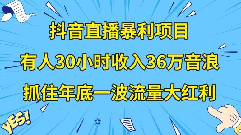 抖音直播暴利项目，有人30小时收入36万音浪，公司宣传片年会视频制作，抓住年底一波流量大红利_80楼网创