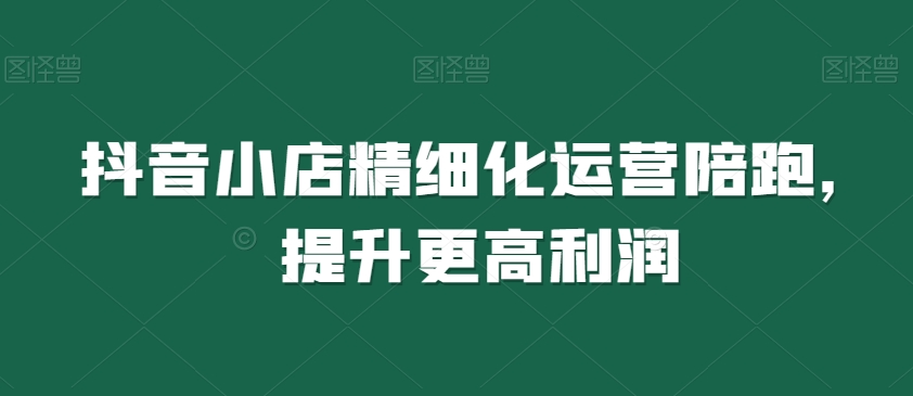 抖音小店精细化运营陪跑，提升更高利润_80楼网创